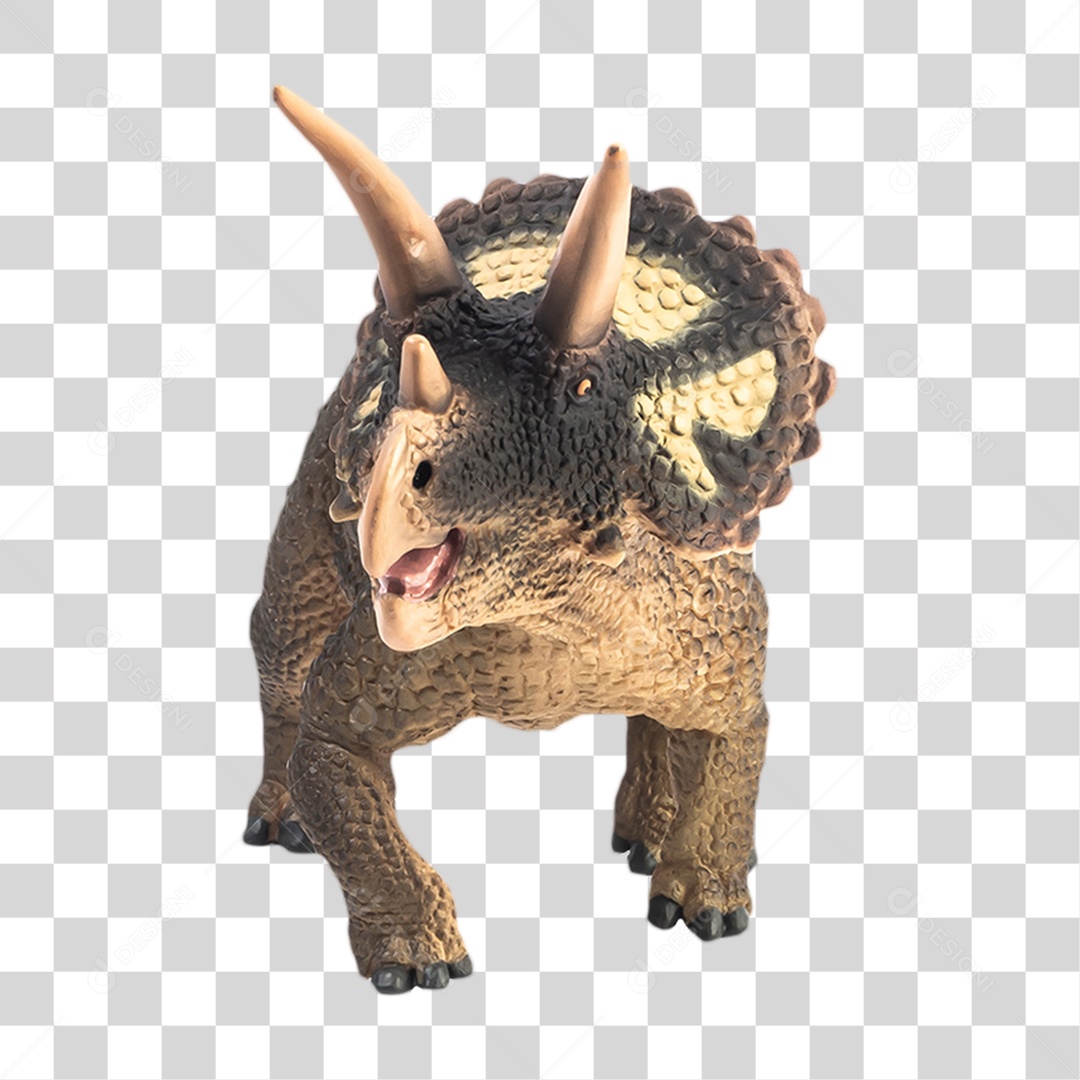 Objeto 3D Dinossauro Triceratops Para Composição PNG Transparente