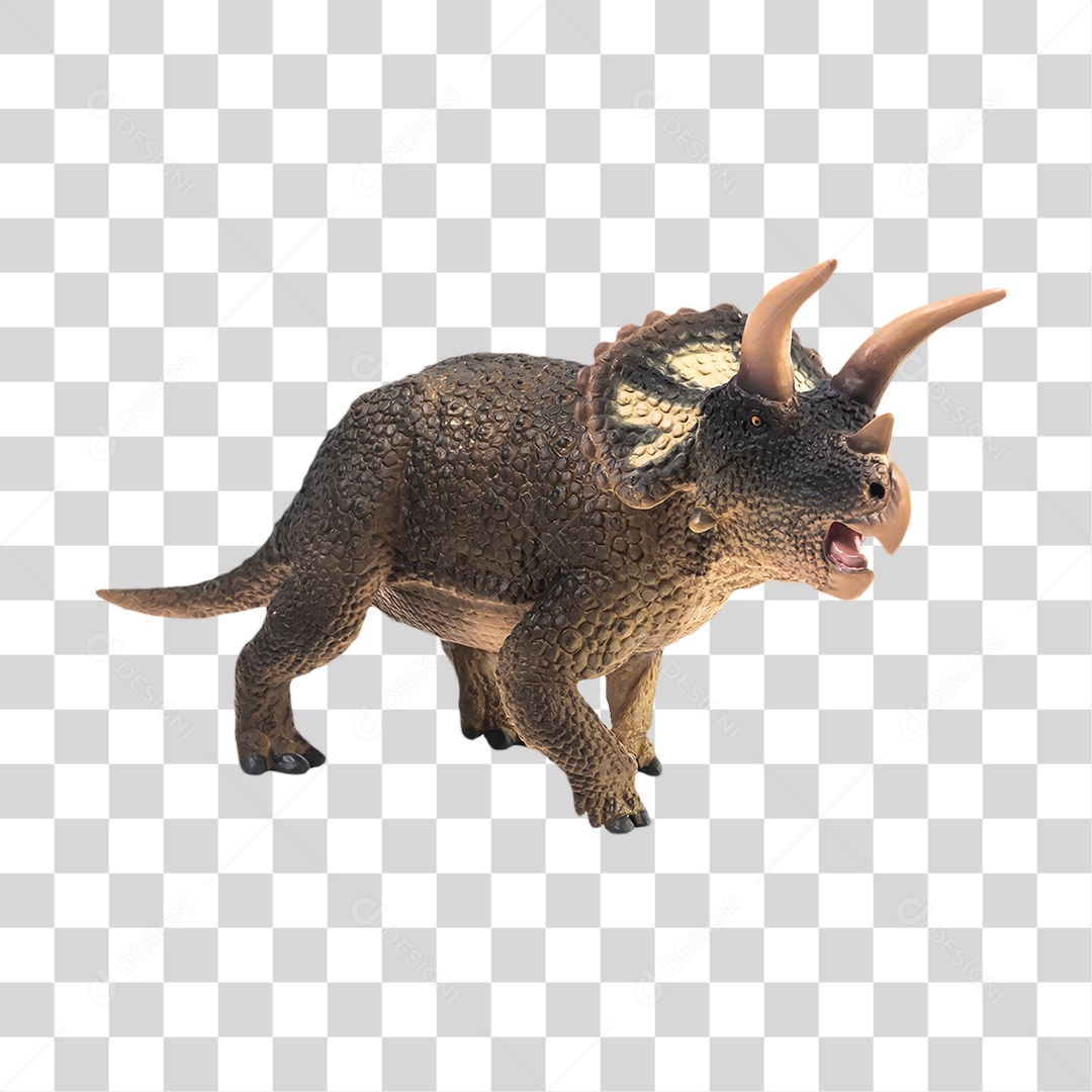 Objeto 3D Dinossauro Triceratops Para Composição PNG Transparente