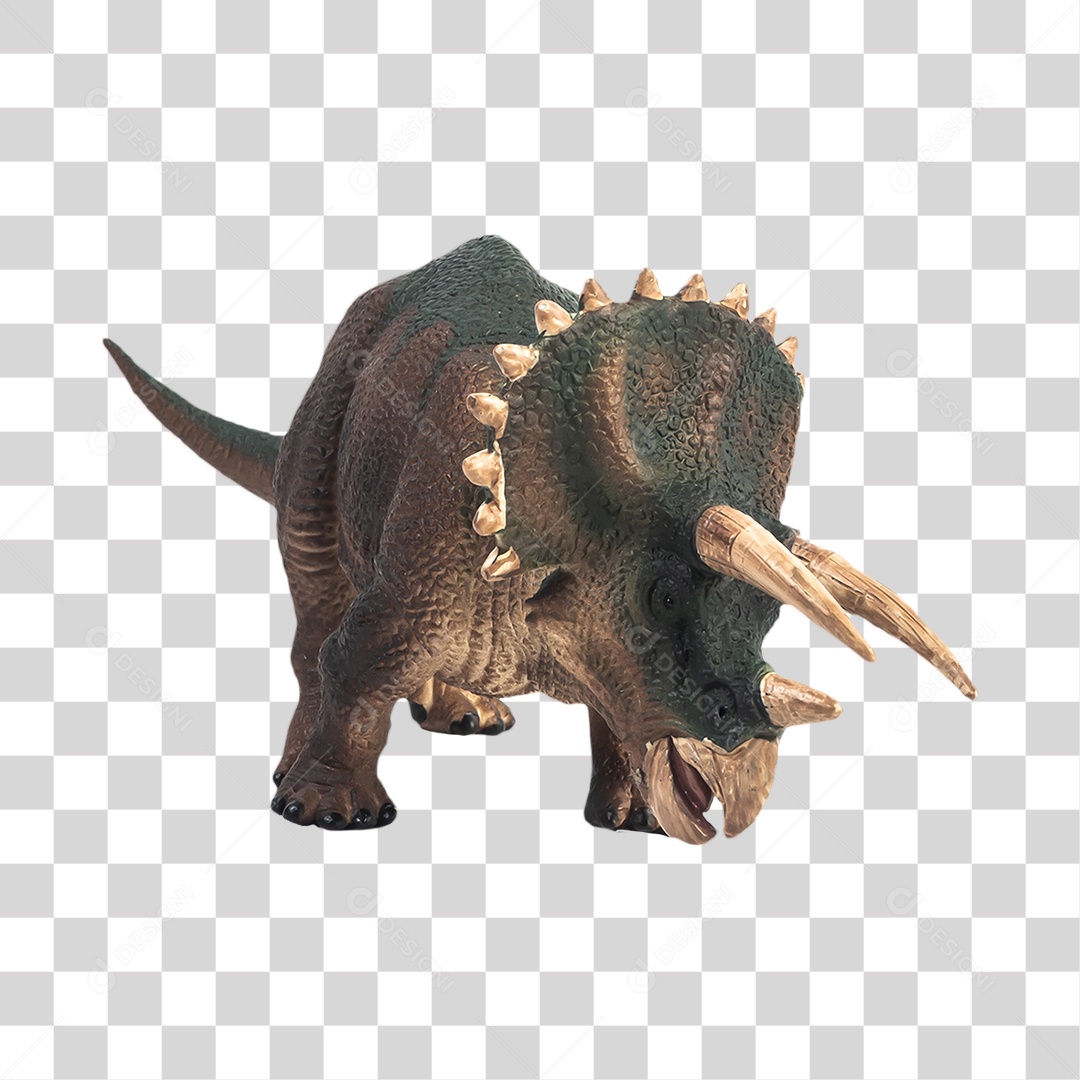 Objeto 3D Dinossauro Triceratops Para Composição PNG Transparente