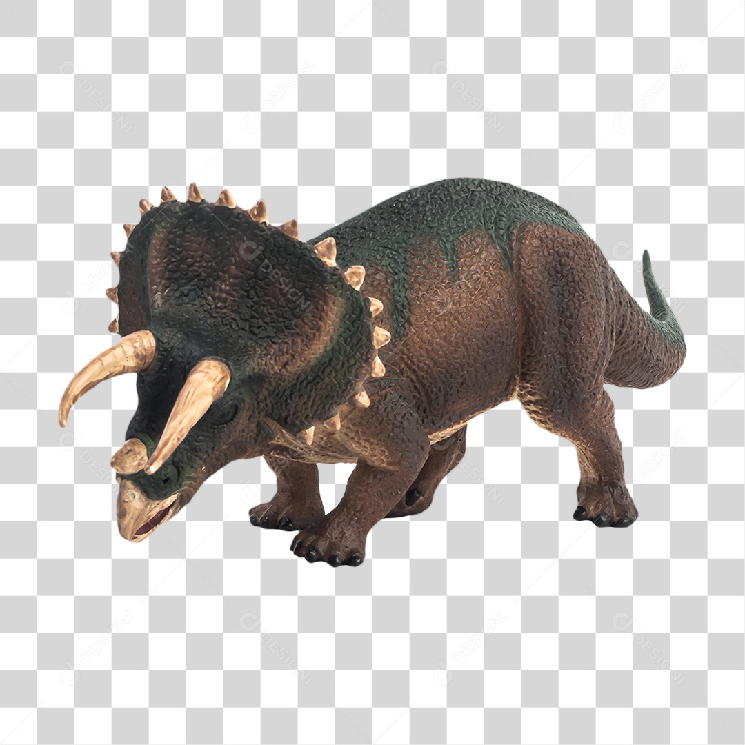 Objeto 3D Dinossauro Triceratops Para Composição PNG Transparente