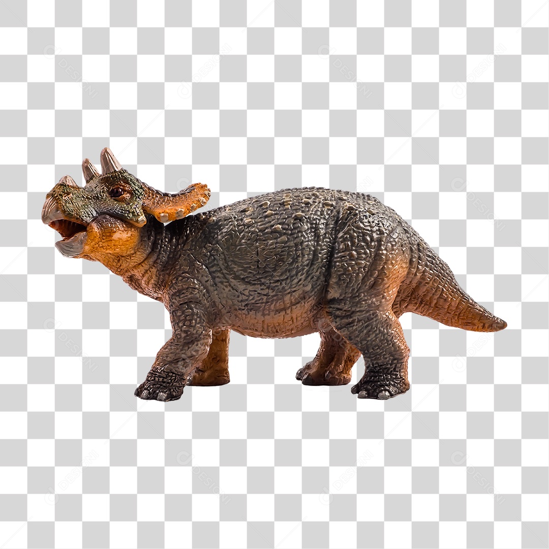 Objeto 3D Dinossauro Triceratops Para Composição PNG Transparente