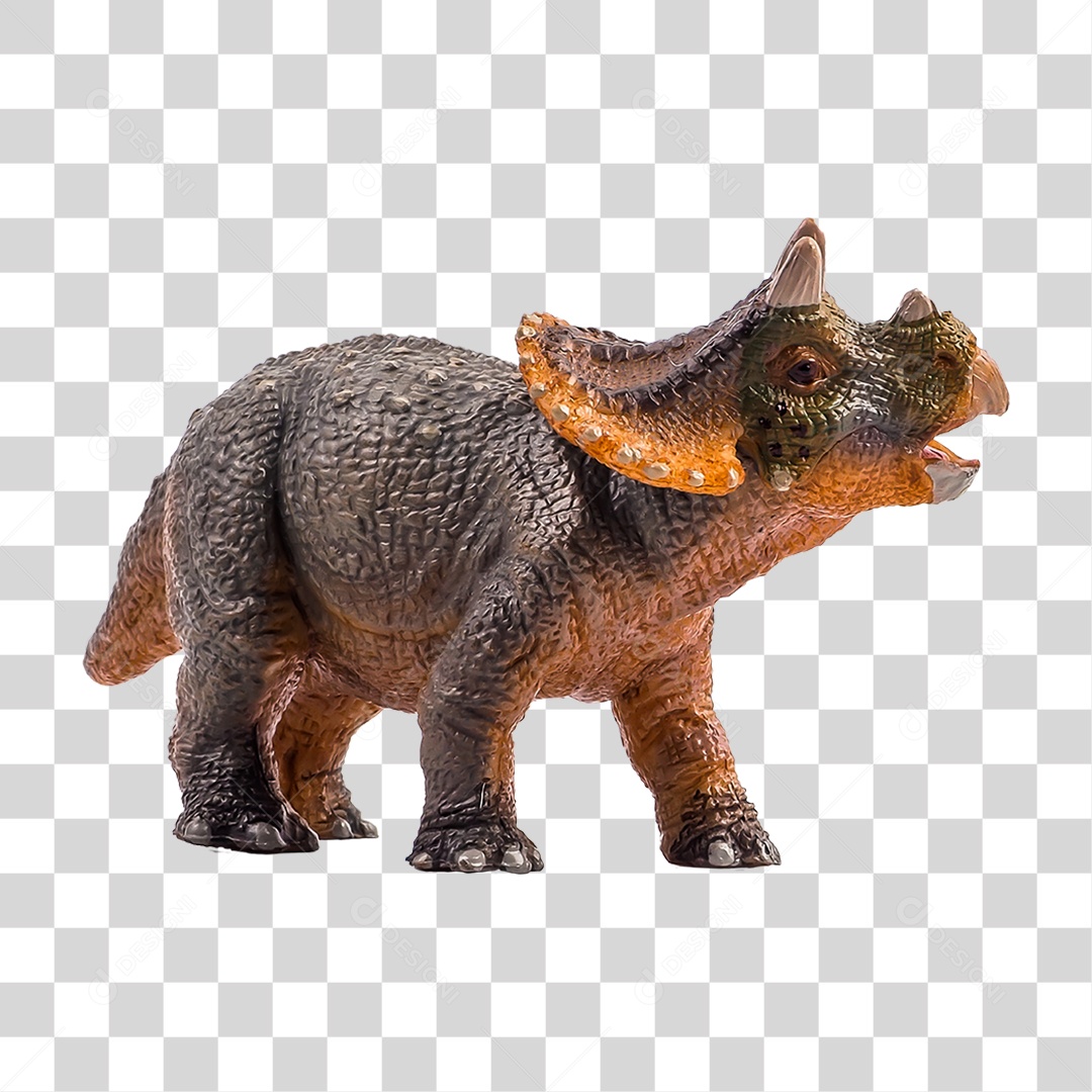 Objeto 3D Dinossauro Triceratops Para Composição PNG Transparente