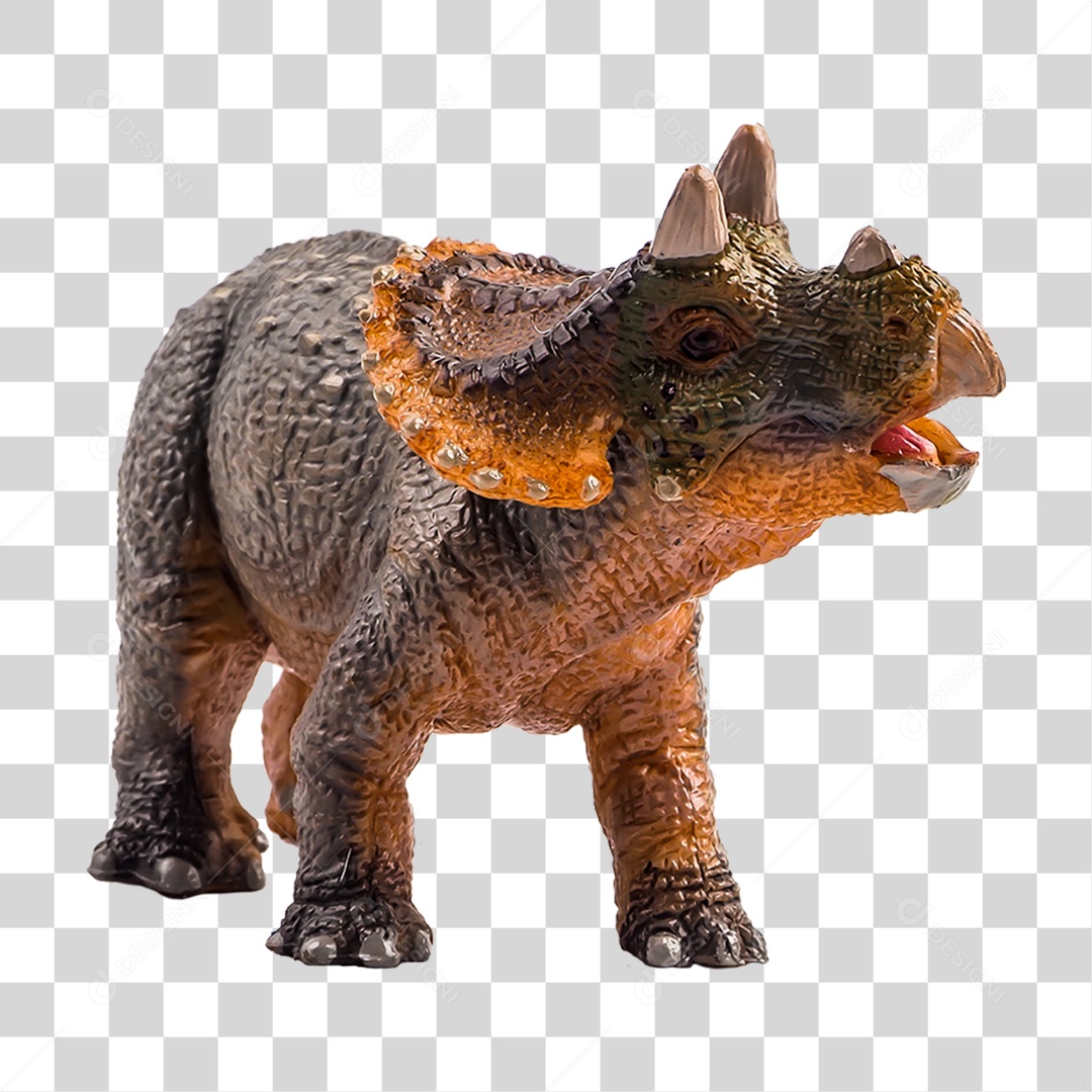 Objeto 3D Dinossauro Triceratops Para Composição PNG Transparente