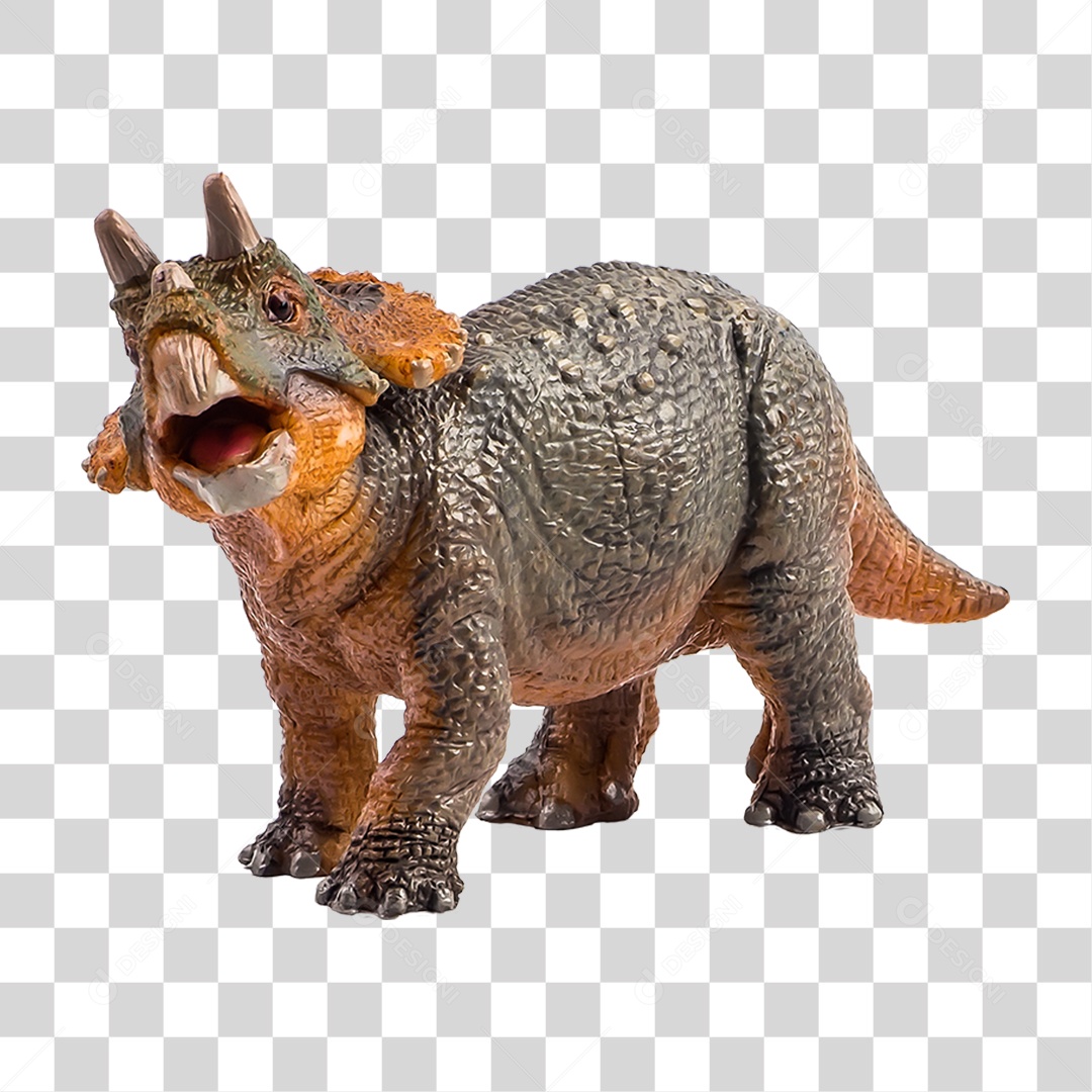 Objeto 3D Dinossauro Triceratops Para Composição PNG Transparente