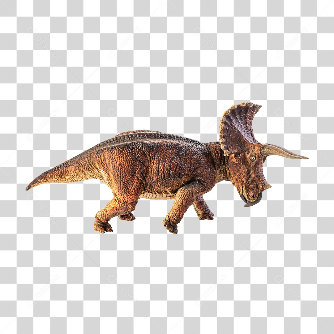 Objeto 3D Dinossauro Triceratops Para Composição PNG Transparente