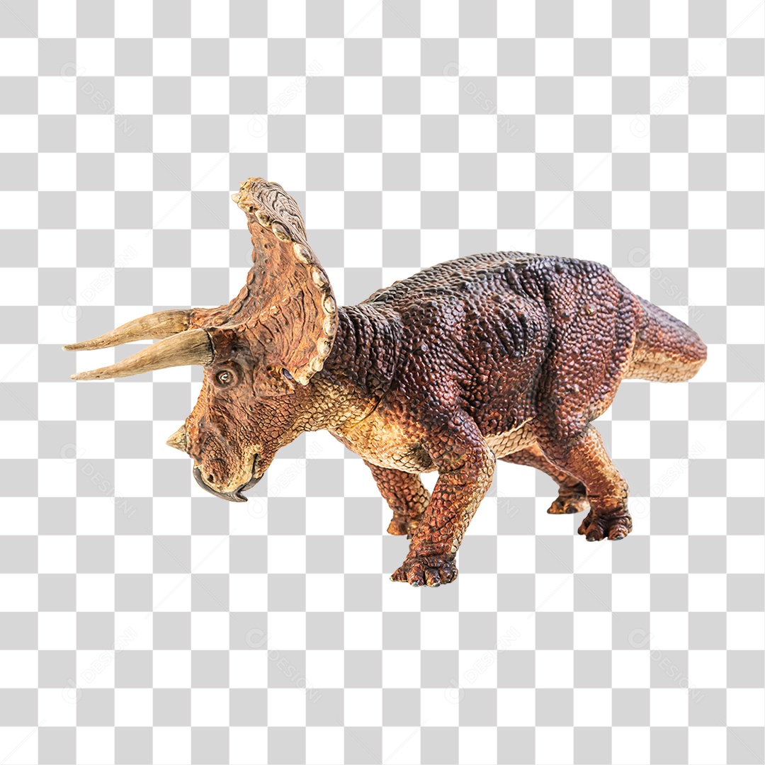 Objeto 3D Dinossauro Triceratops Para Composição PNG Transparente