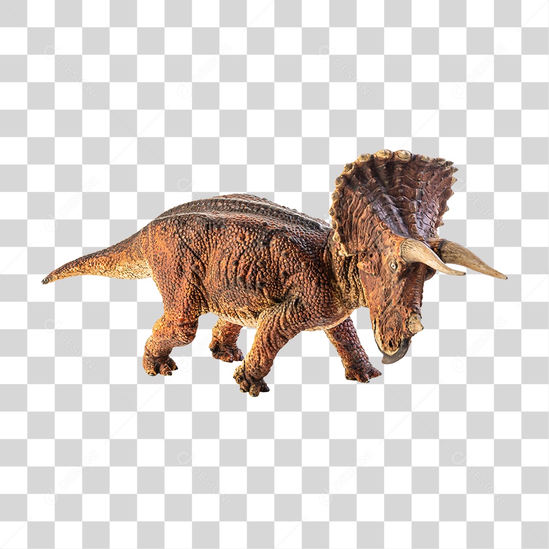 Objeto 3D Dinossauro Triceratops Para Composição PNG Transparente
