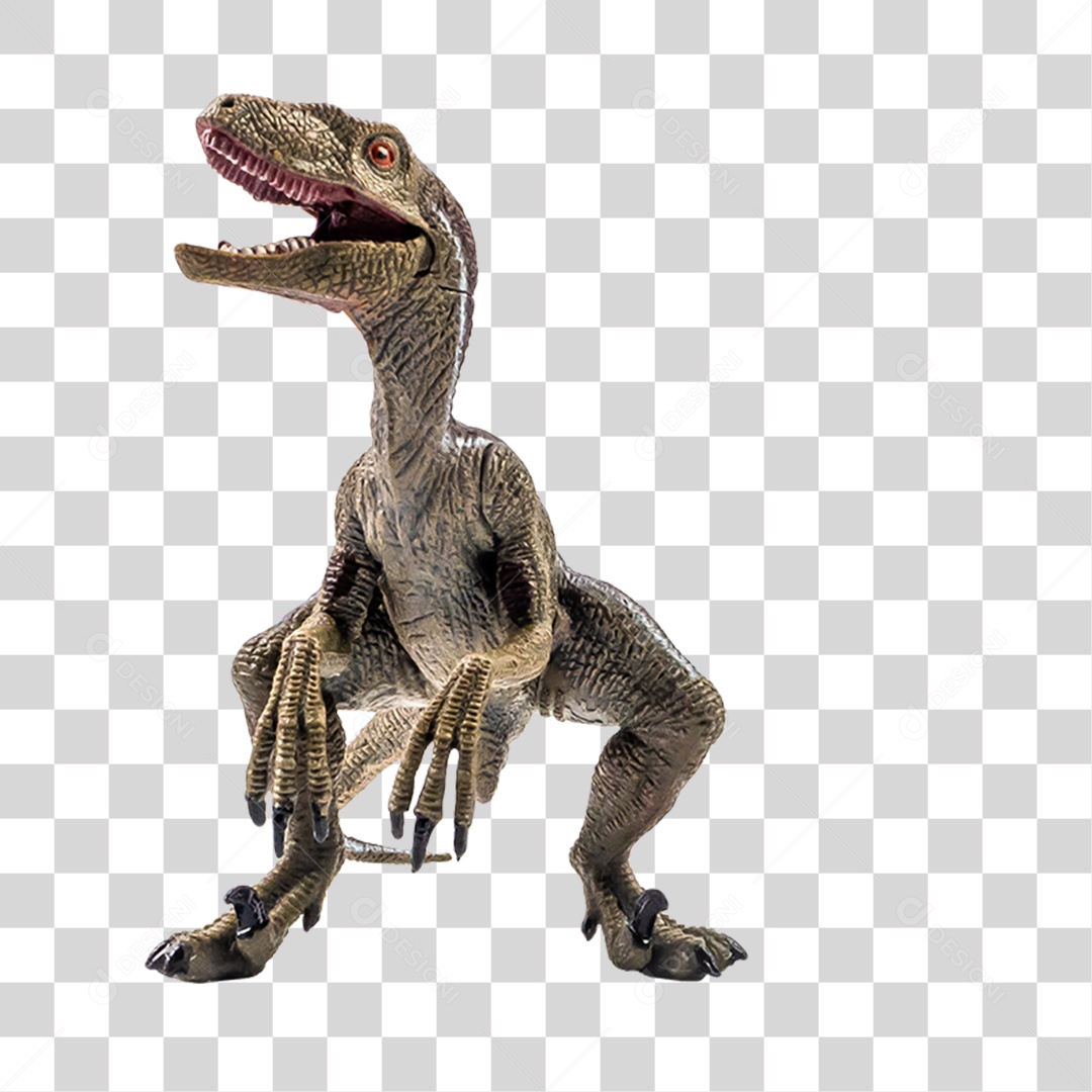 Objeto 3D Dinossauro Velociraptor Para Composição PNG Transparente
