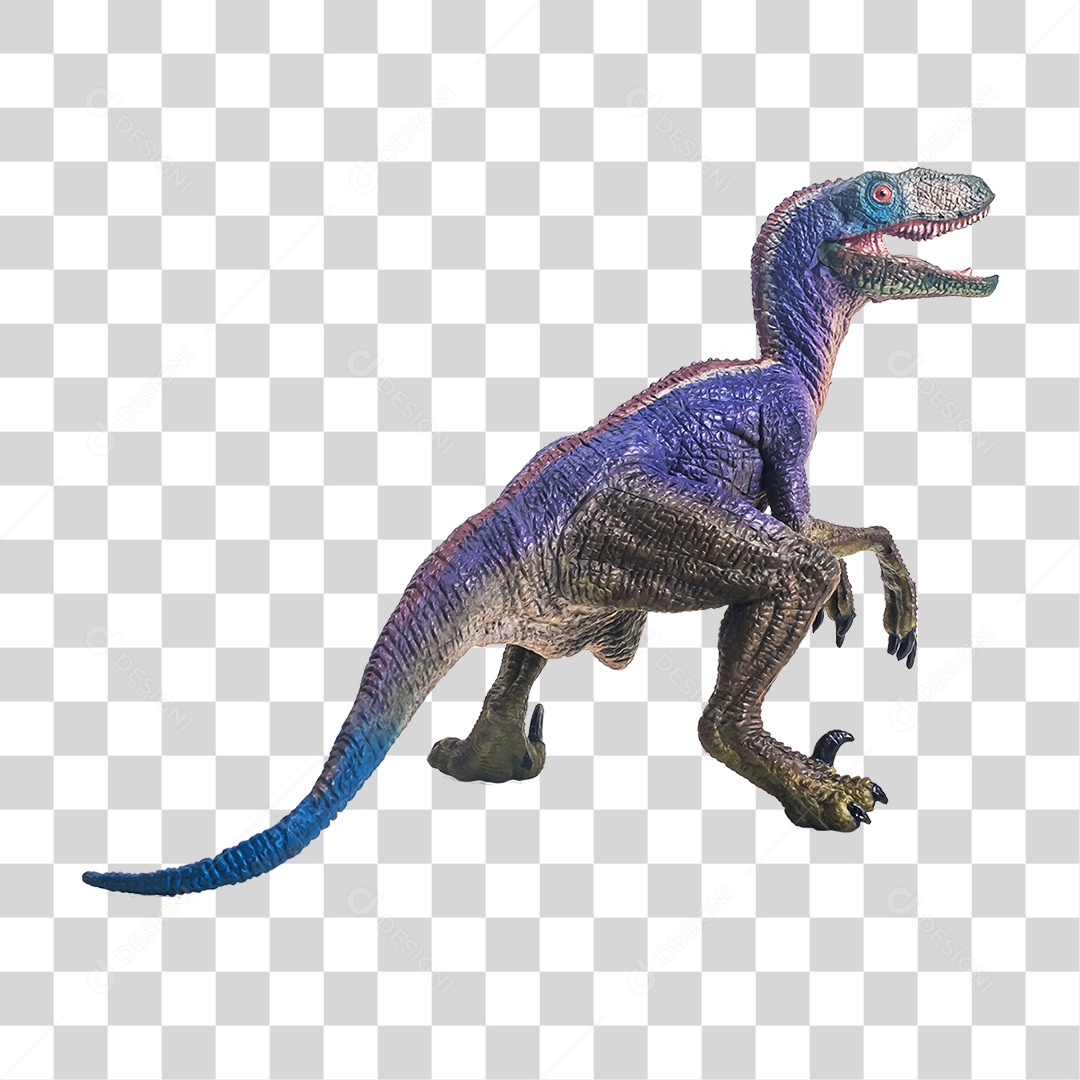Objeto 3D Dinossauro Velociraptor Para Composição PNG Transparente