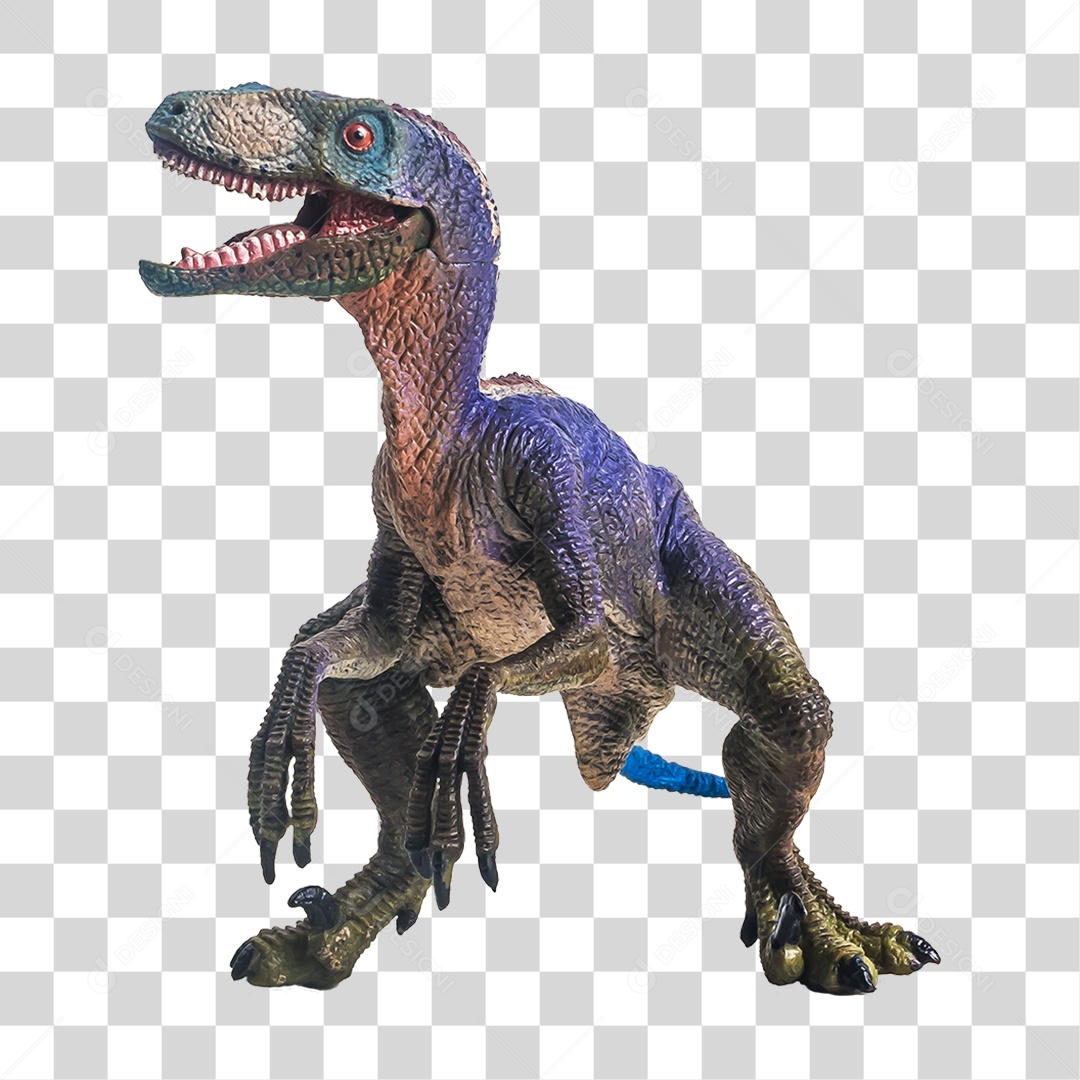 Objeto 3D Dinossauro Velociraptor Para Composição PNG Transparente