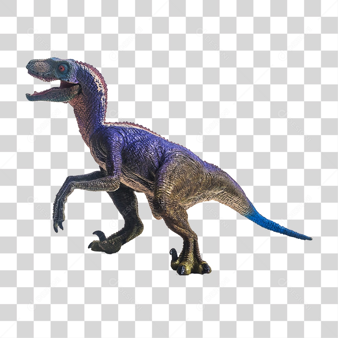 Objeto 3D Dinossauro Velociraptor Para Composição PNG Transparente