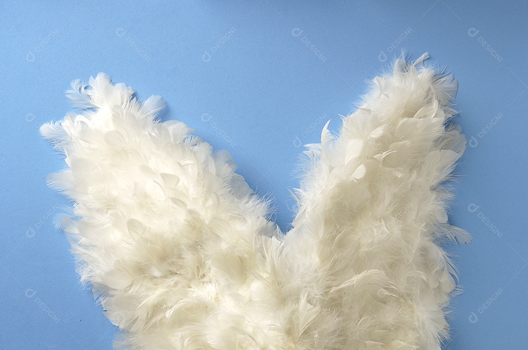 Asas de anjo sobre fundo isolado azul