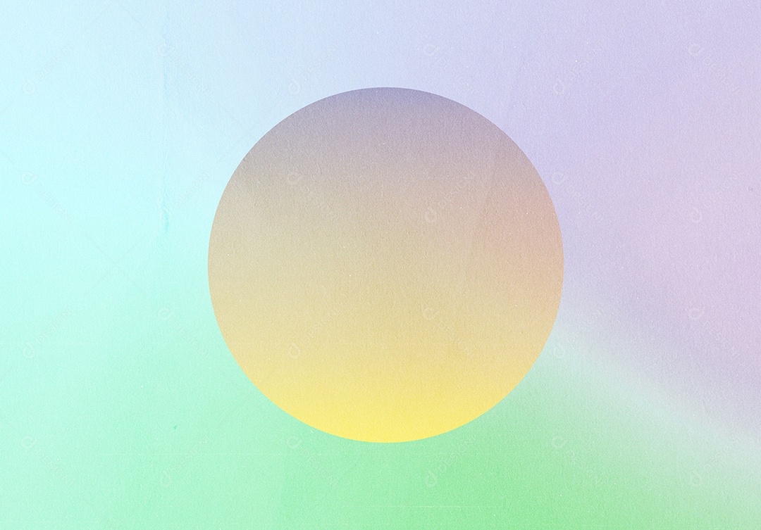 Abstrato gradiente retrô pastel colorido e forma redonda com fundo de efeito de ruído de grão