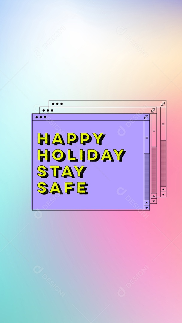 Feliz feriado, janela de interface segura com estilo de colagem