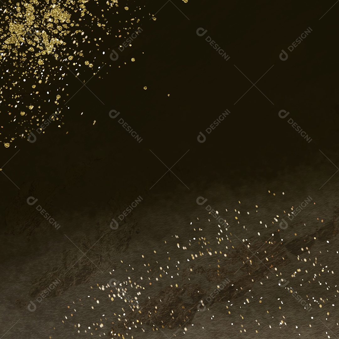 Abstrata forma de aquarela preta moderna com ruído de glitter dourados