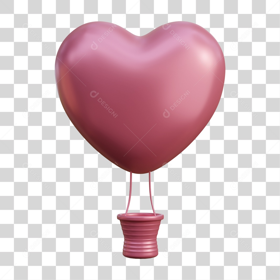 Caixa de Presente com Coração PNG Transparente