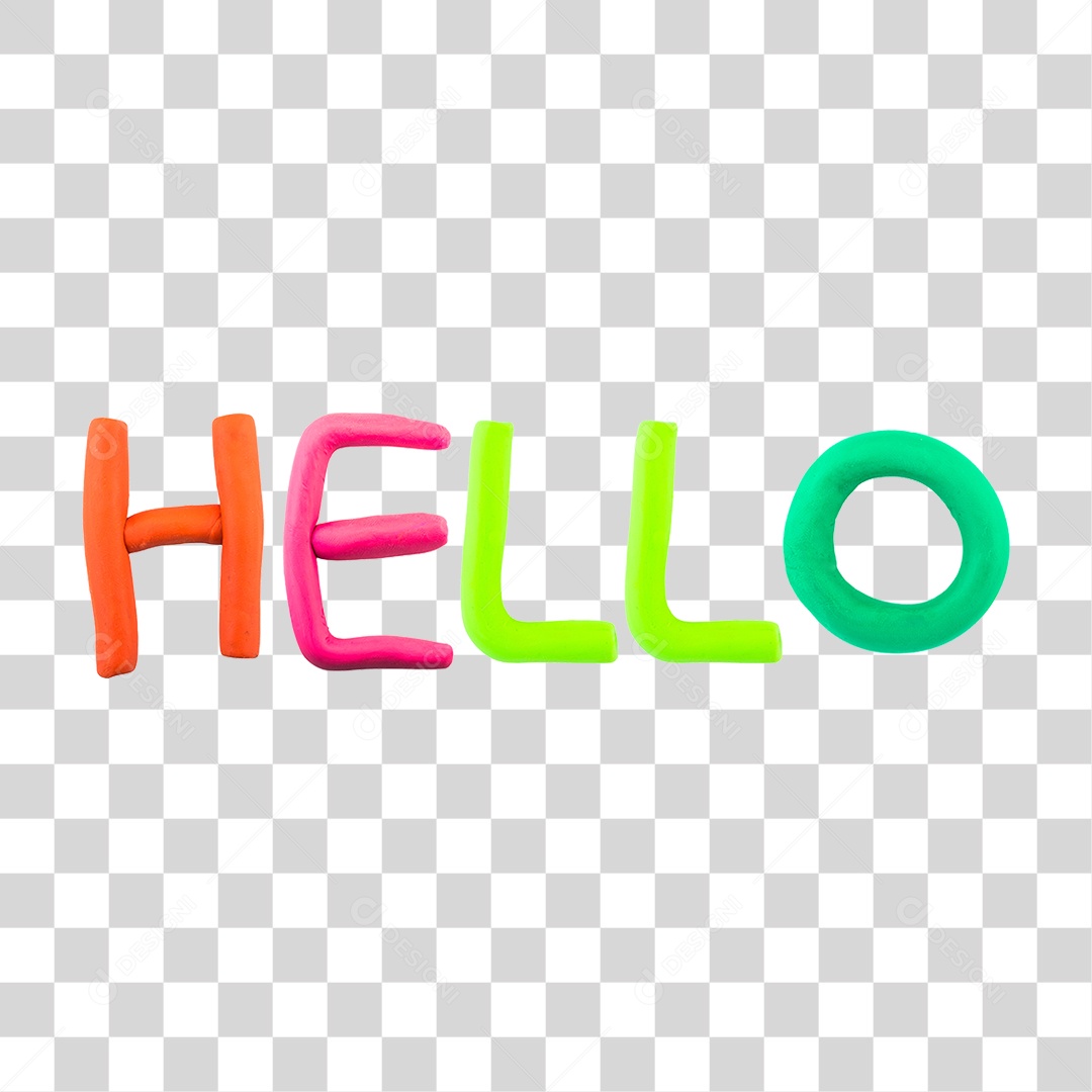 Texto 3D Hello Para Composição PNG Transparente