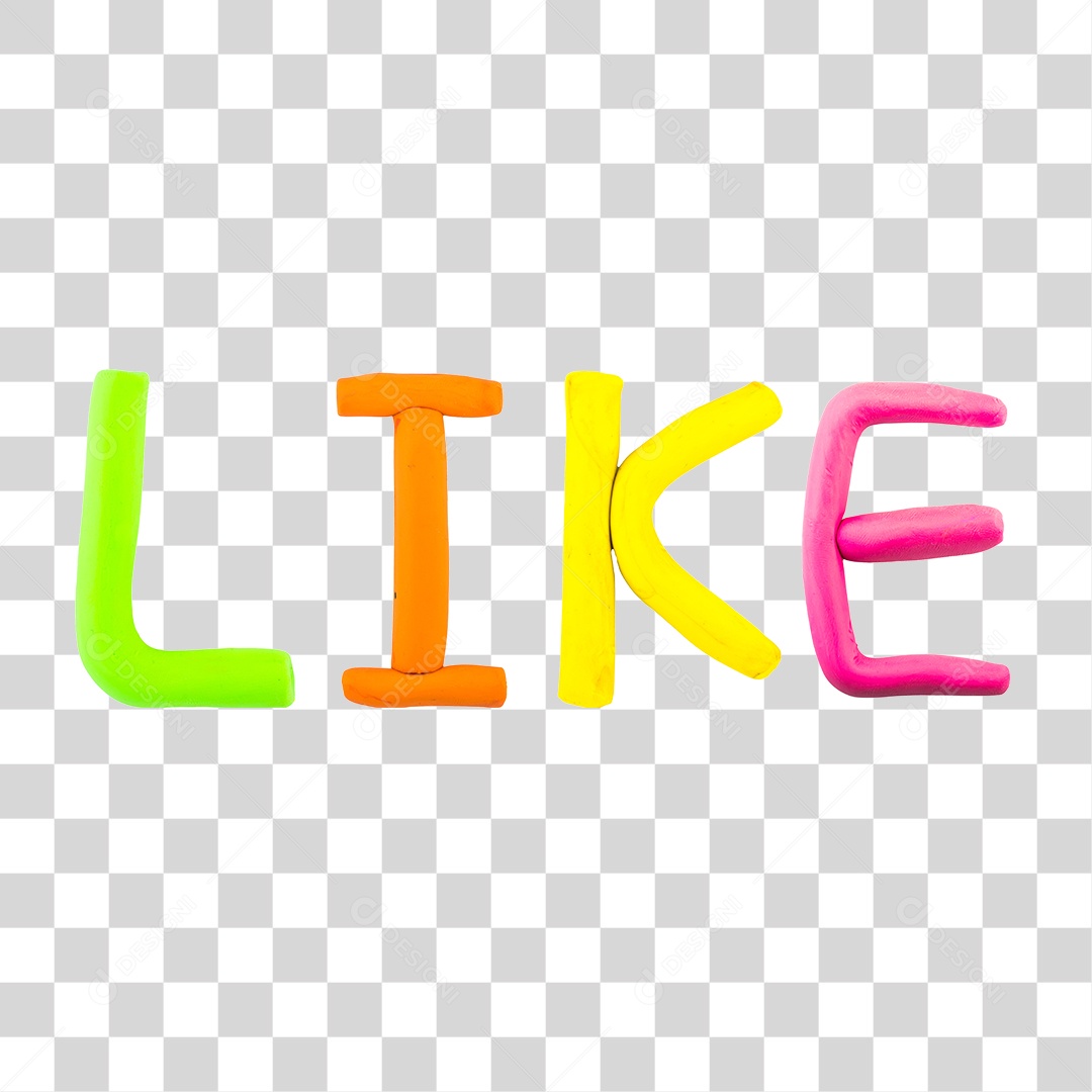 Texto 3D LIke Para Composição PNG Transparente