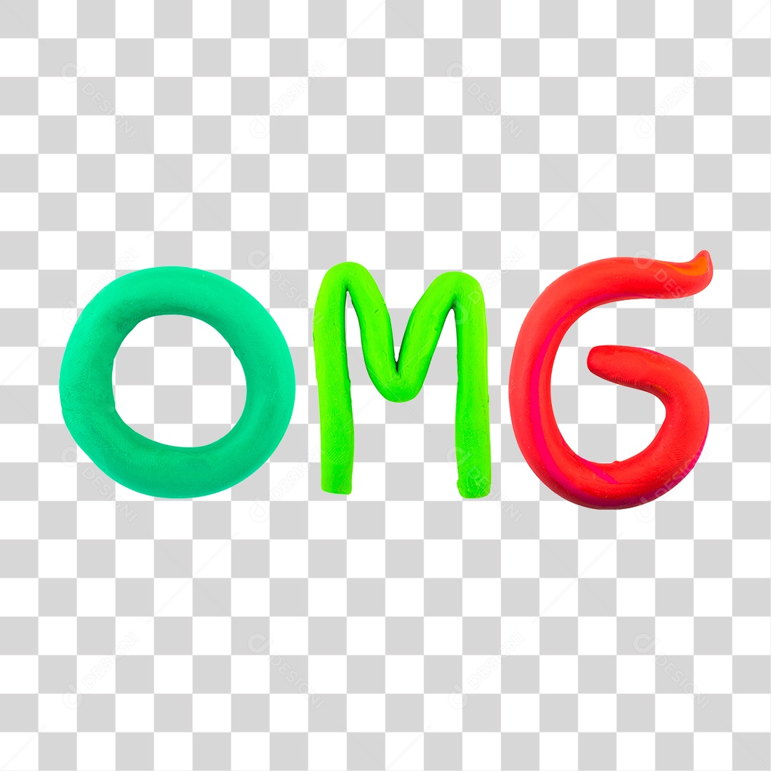 Texto 3D Omg Para Composição PNG Transparente