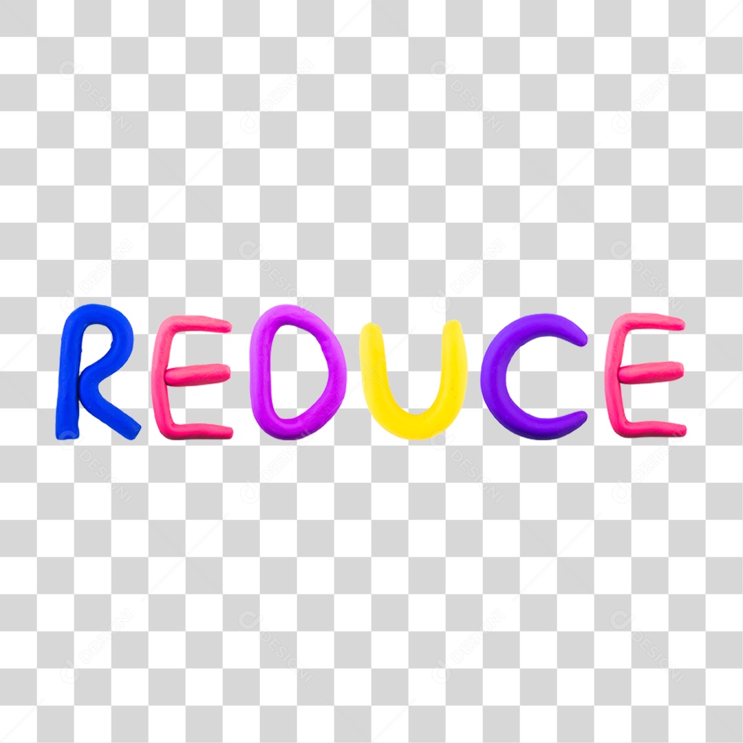 Texto 3D Reduce Para Composição PNG Transparente