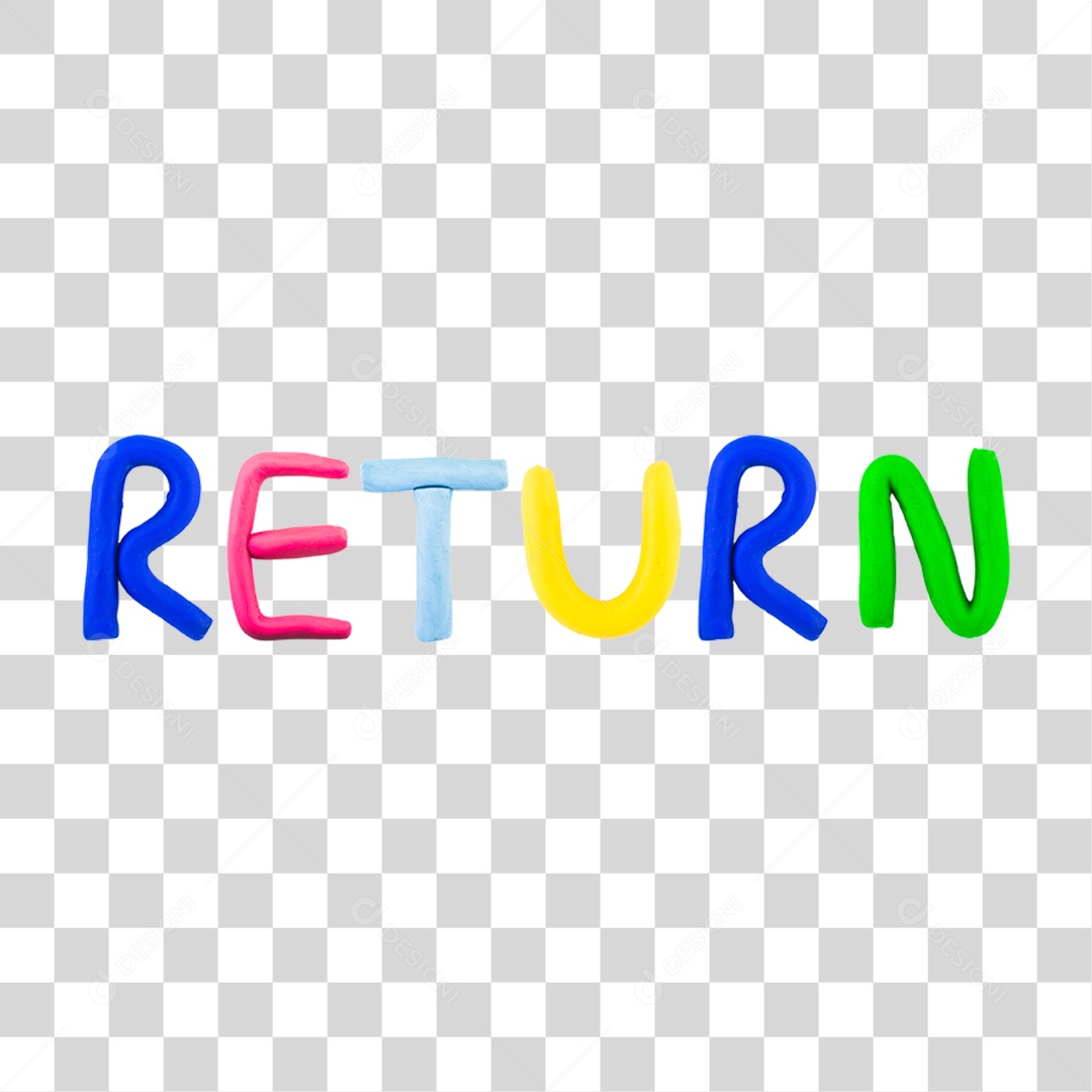 Texto 3D Return Para Composição PNG Transparente