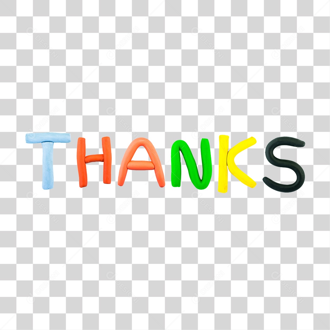 Texto 3D Thanks Para Composição PNG Transparente