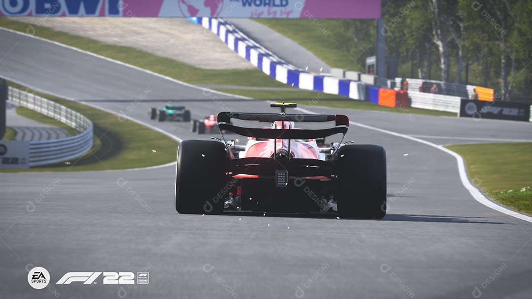 3D illustration of the Alfa Romeo F1 car São Paulo, Brazil.