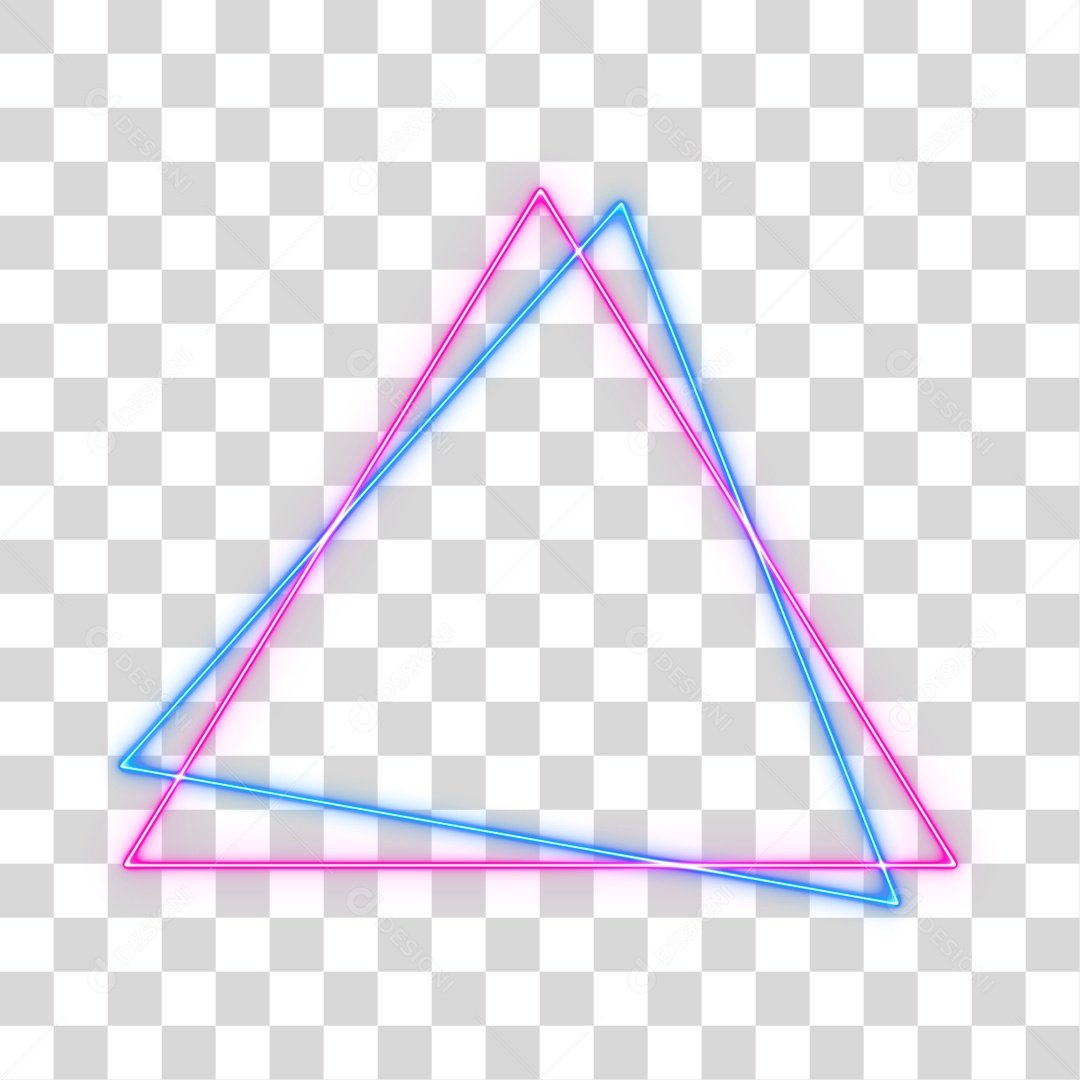 Triângulo de Neon Colorido PNG Transparente