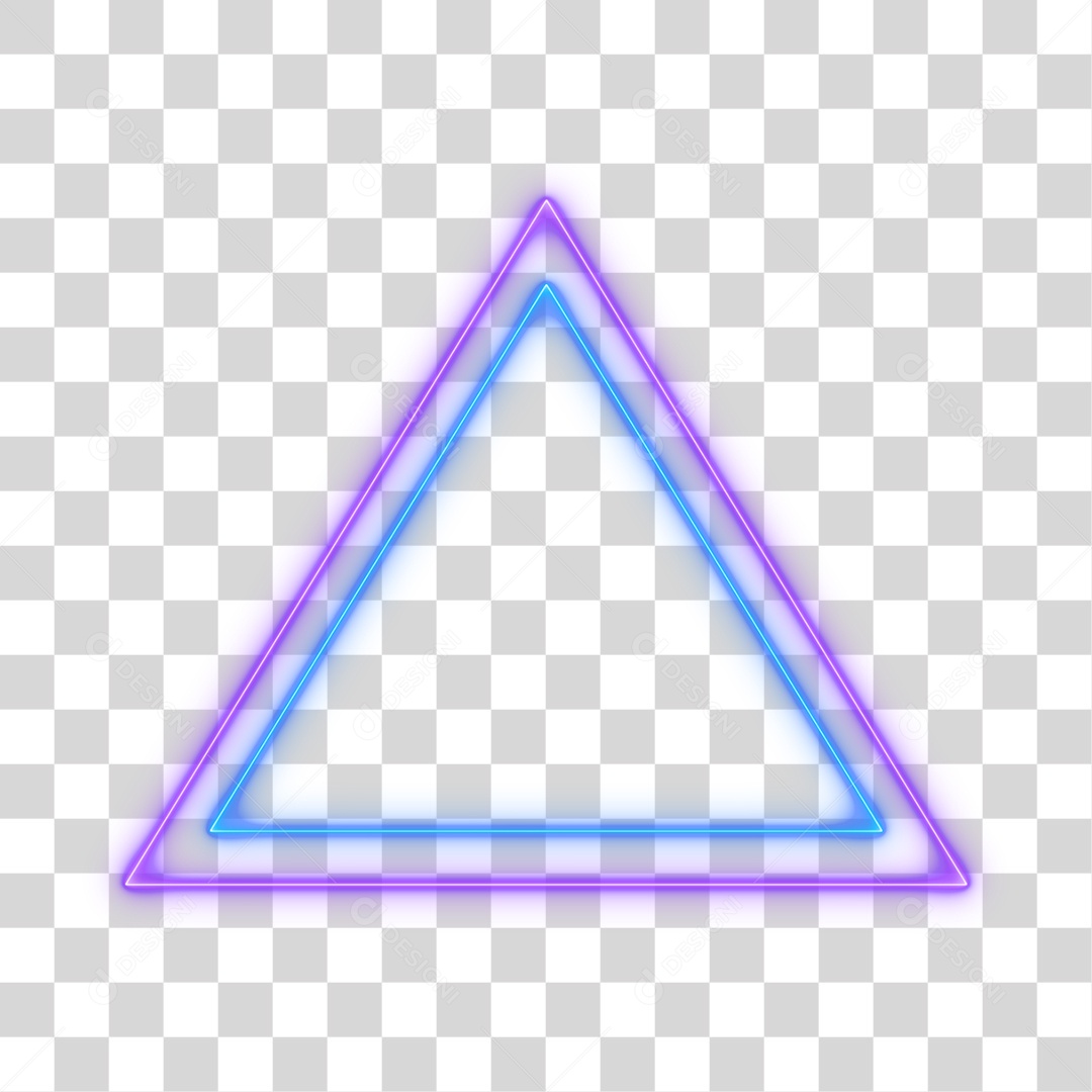 Triângulo de Neon Colorido PNG Transparente