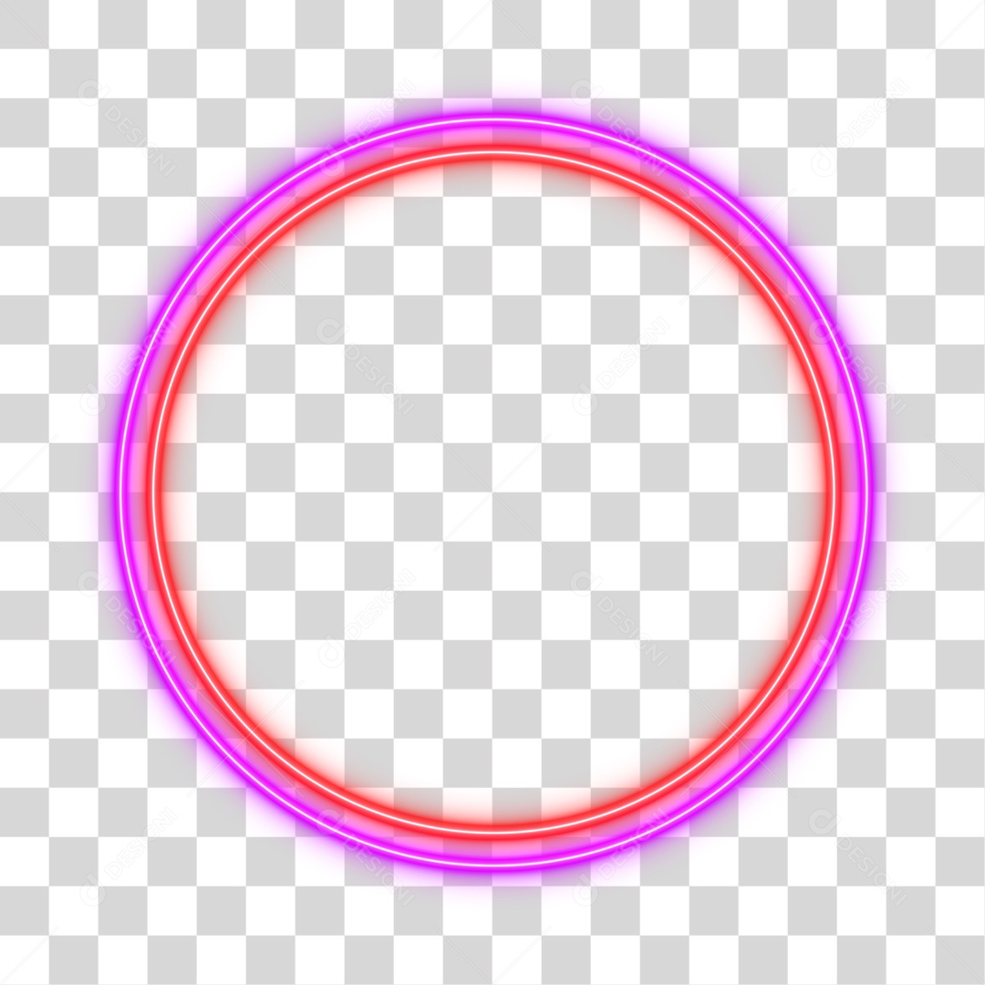 Circulo de Neon Colorido PNG Transparente