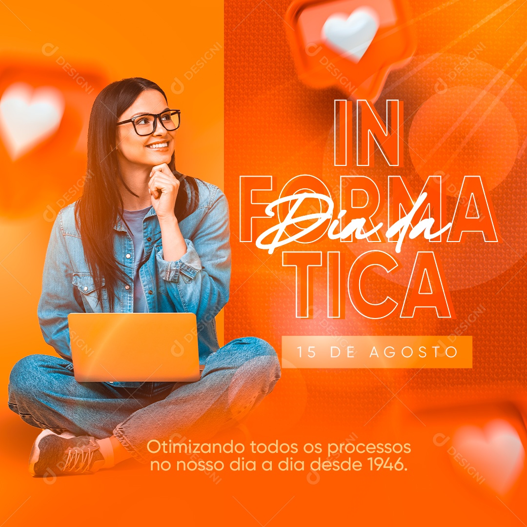 Otimizando todos os processos no nosso dia a dia Dia Da Informática Social Media PSD Editável