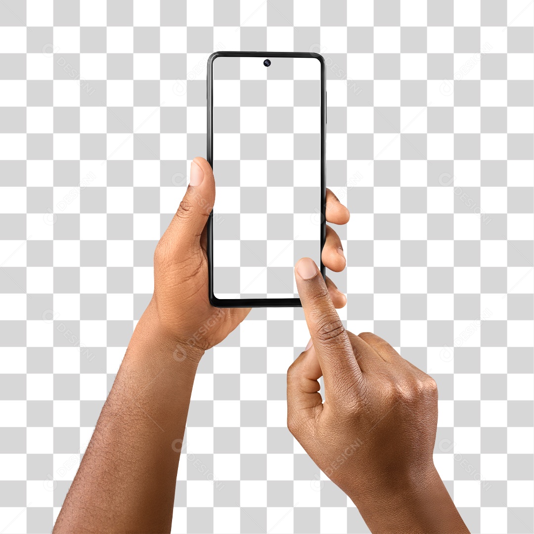 Celular na Mão Smartphone PNG Digitando