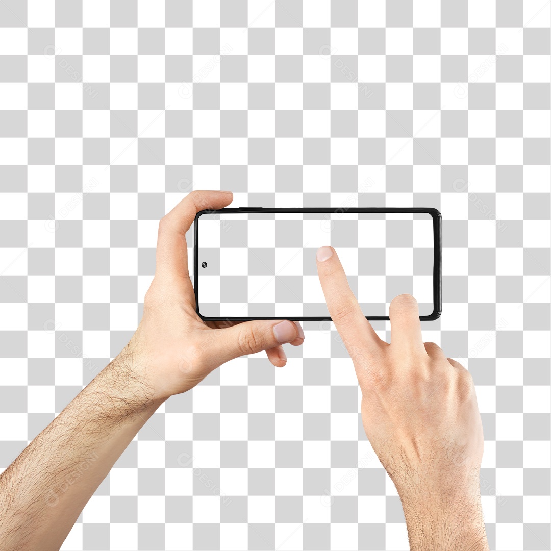 Celular na Mão Smartphone PNG Fundo Transparente Celular Deitado