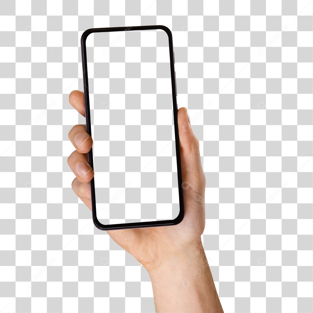 Celular na Mão Smartphone PNG sem Fundo em Pé