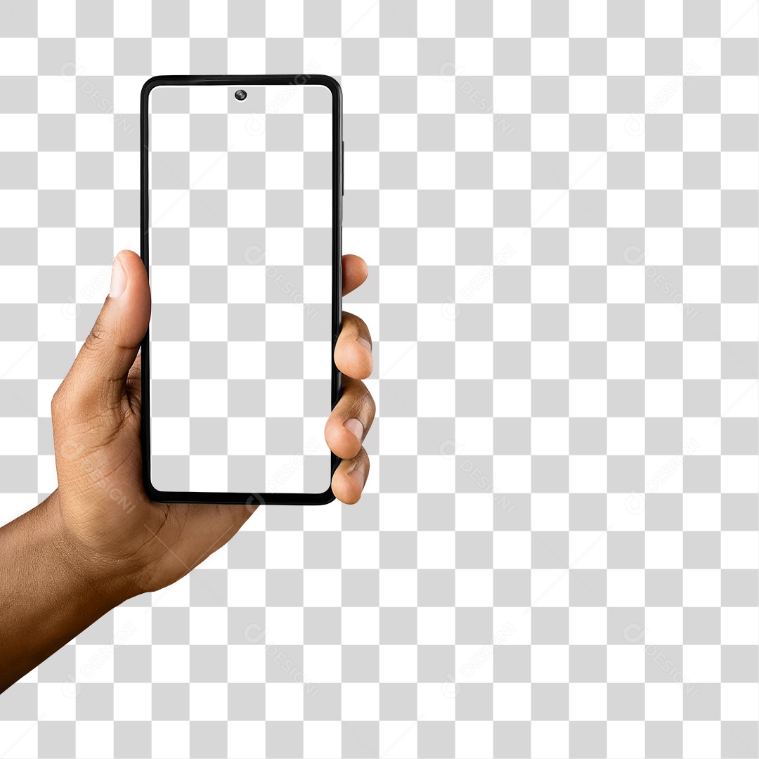 Celular na Mão Smartphone PNG sem Fundo