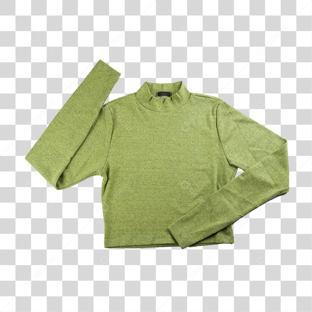 Camisa de Mangas Compridas Verde PNG Transparente