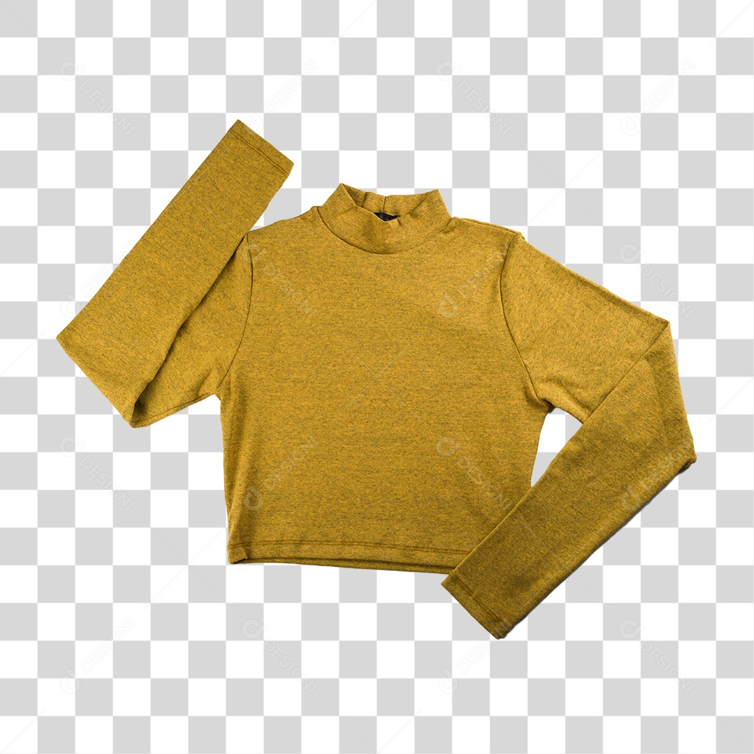 Camisa de Mangas Compridas Mostarda PNG Transparente