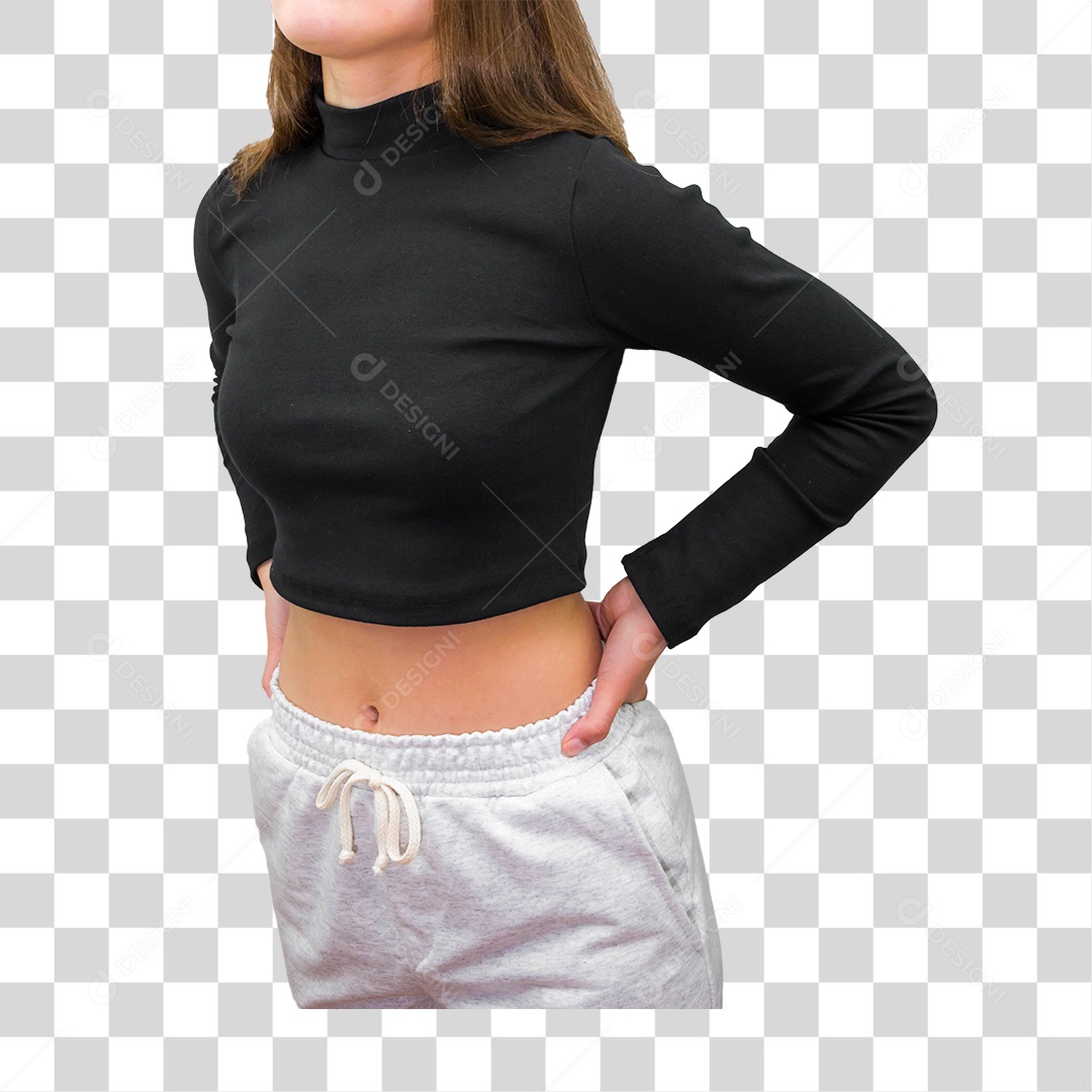 Camisa de Mangas Compridas Preta PNG Transparente