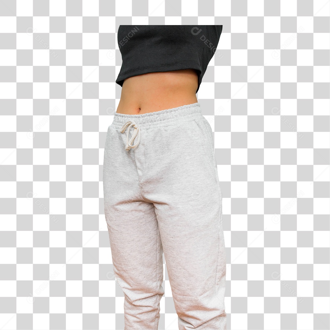 Calça de Moletom Branca PNG Transparente