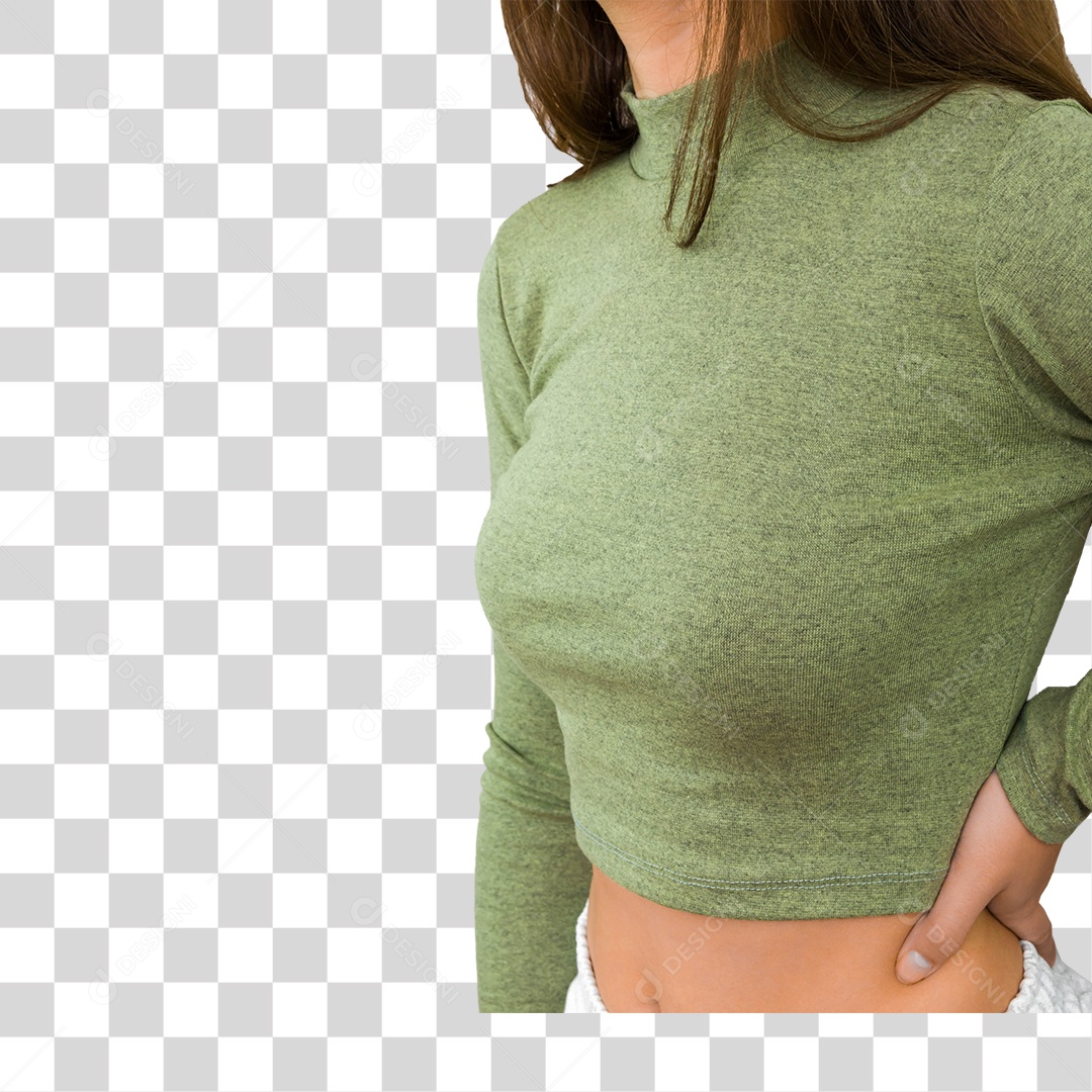 Camisa de Mangas Compridas Verde PNG Transparente