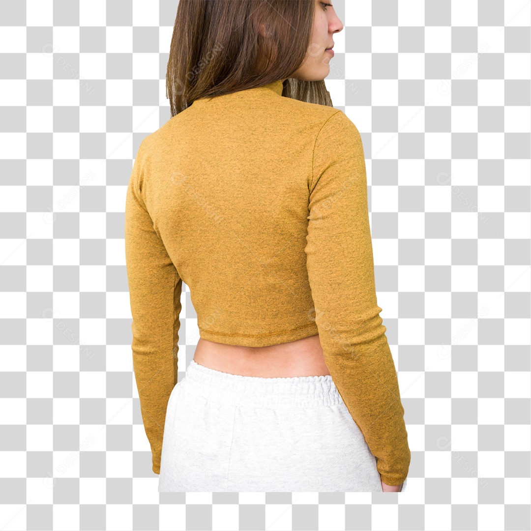 Camisa de Mangas Compridas Mostarda PNG Transparente