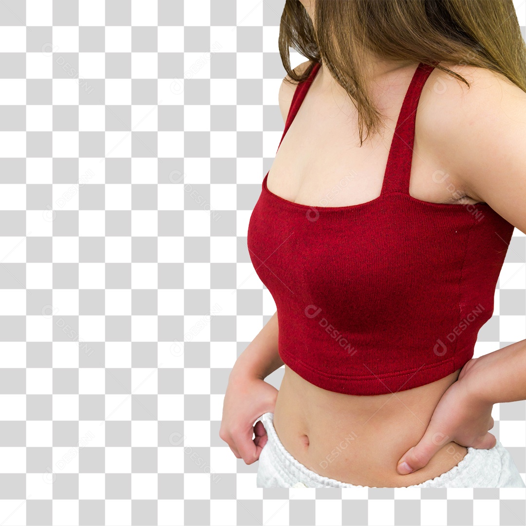 Top Cropped Vermelha PNG Transparente