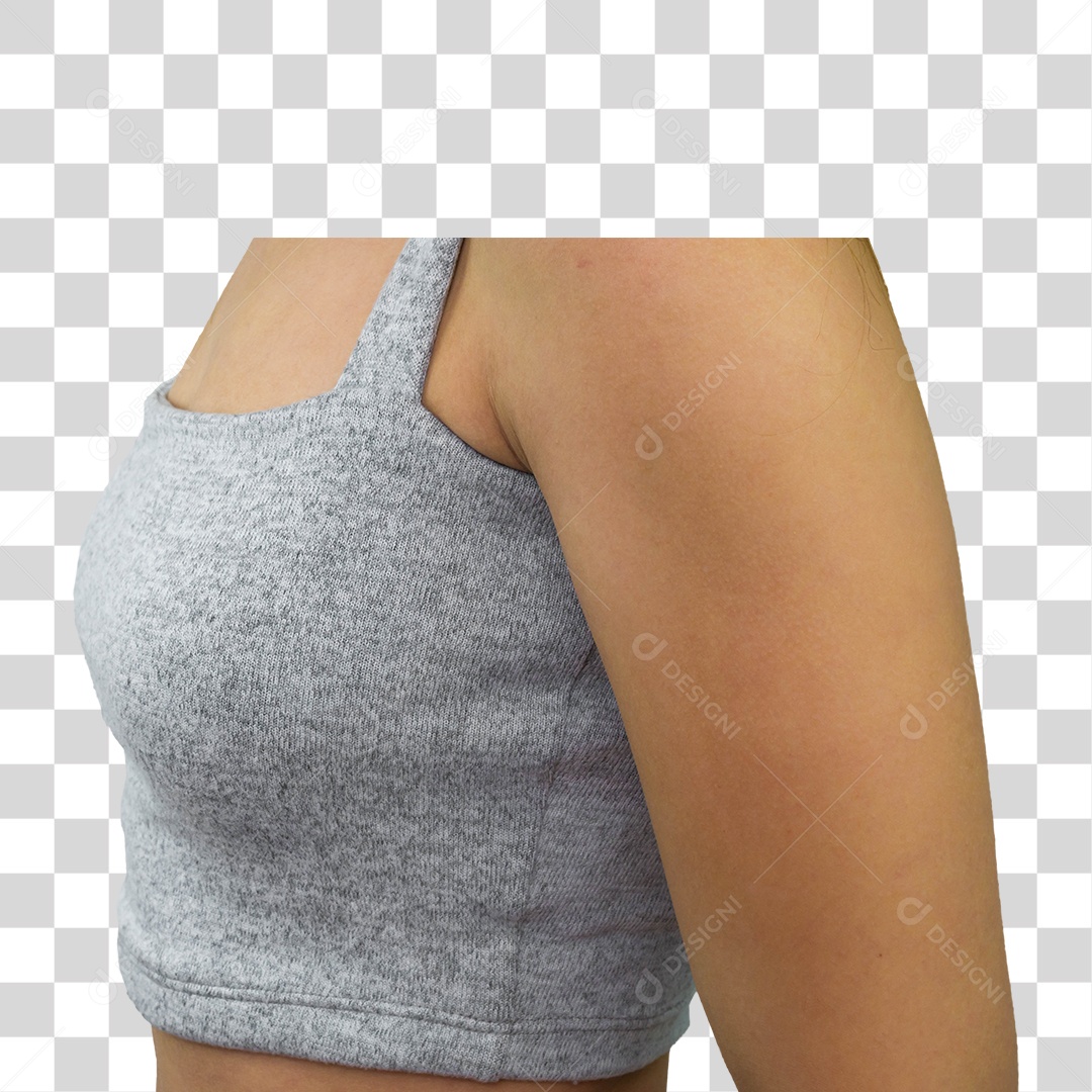 Top Cropped Cinza PNG Transparente