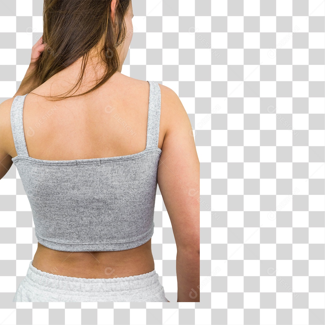 Top Cropped Cinza PNG Transparente