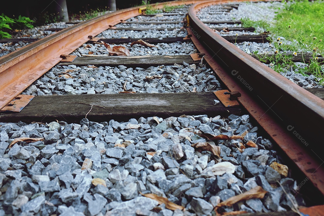 Trilhos de ferro do trem