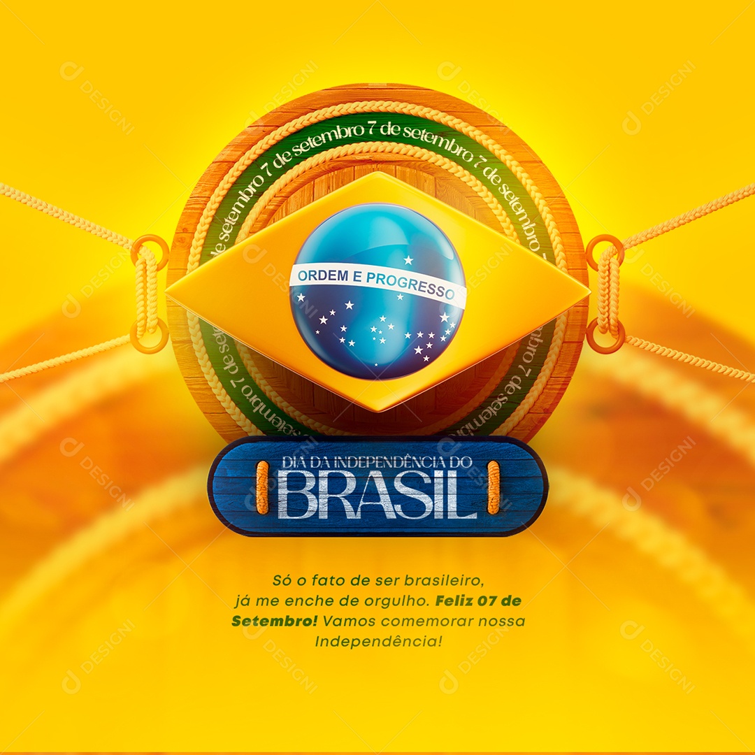 Ser brasileiro me encher de orgulho Dia da Independência do Brasil Social Media PSD Editável
