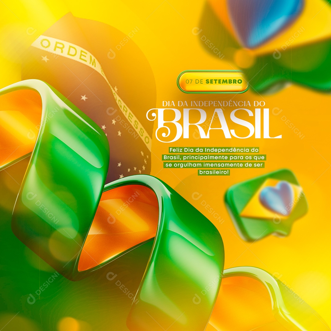 Dia da Independência do Brasil 7 de Setembro Social Media PSD Editável