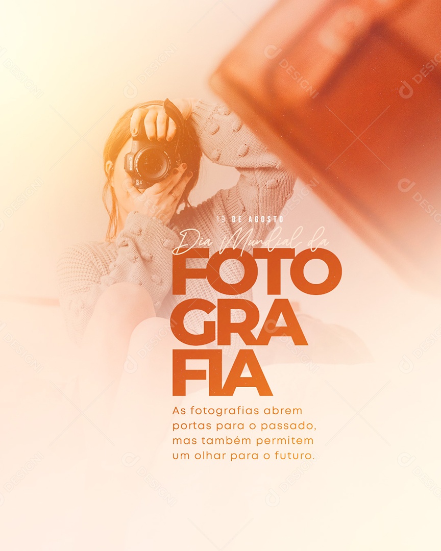 As fotografia abrem portas para o passado Dia Mundial Da Fotografia Social Media PSD Editável