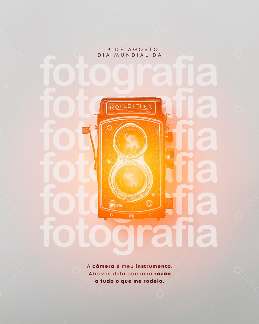 A câmera é meu instrumento Dia Mundial Da Fotografia 19 de agosto Social Media PSD Editável