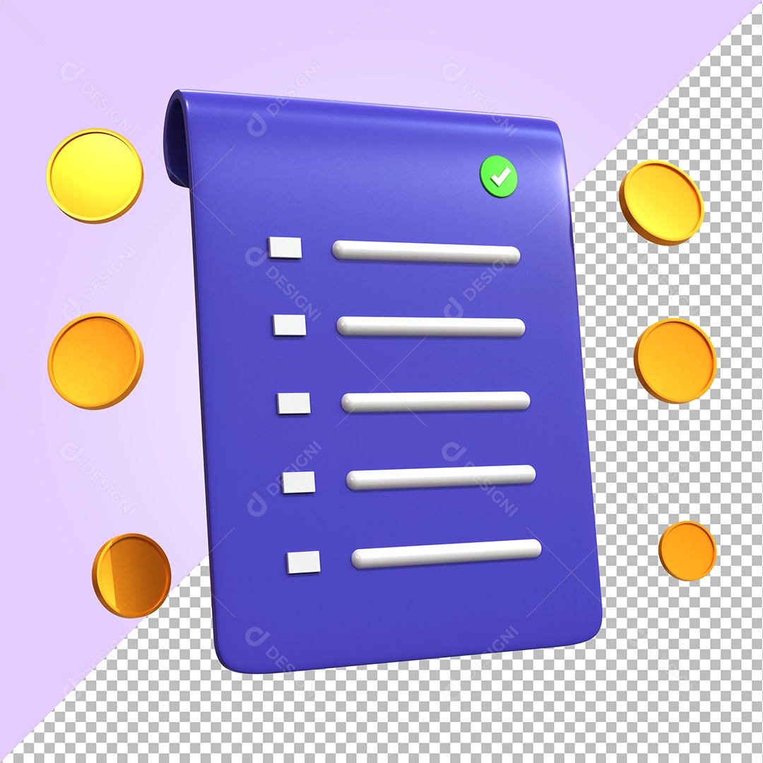 Fatura de transação de pagamento online Ilustração 3D PSD